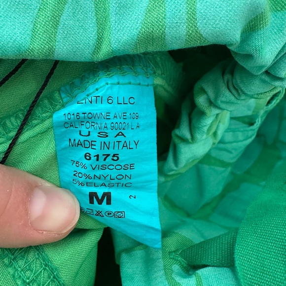NWT Venti6 Made in Italy Crinkle Pull on Pants in Green Alligator, size M - Picture 5 of 5